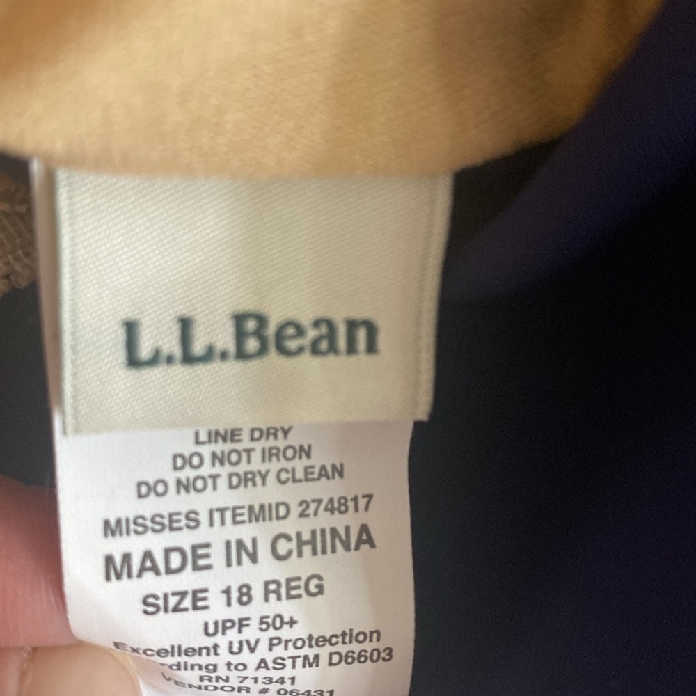 L.L.Bean Navy Blue, Blue & White Sun Blocking Tankini Swim Top SKU0844 - Picture 8 of 9